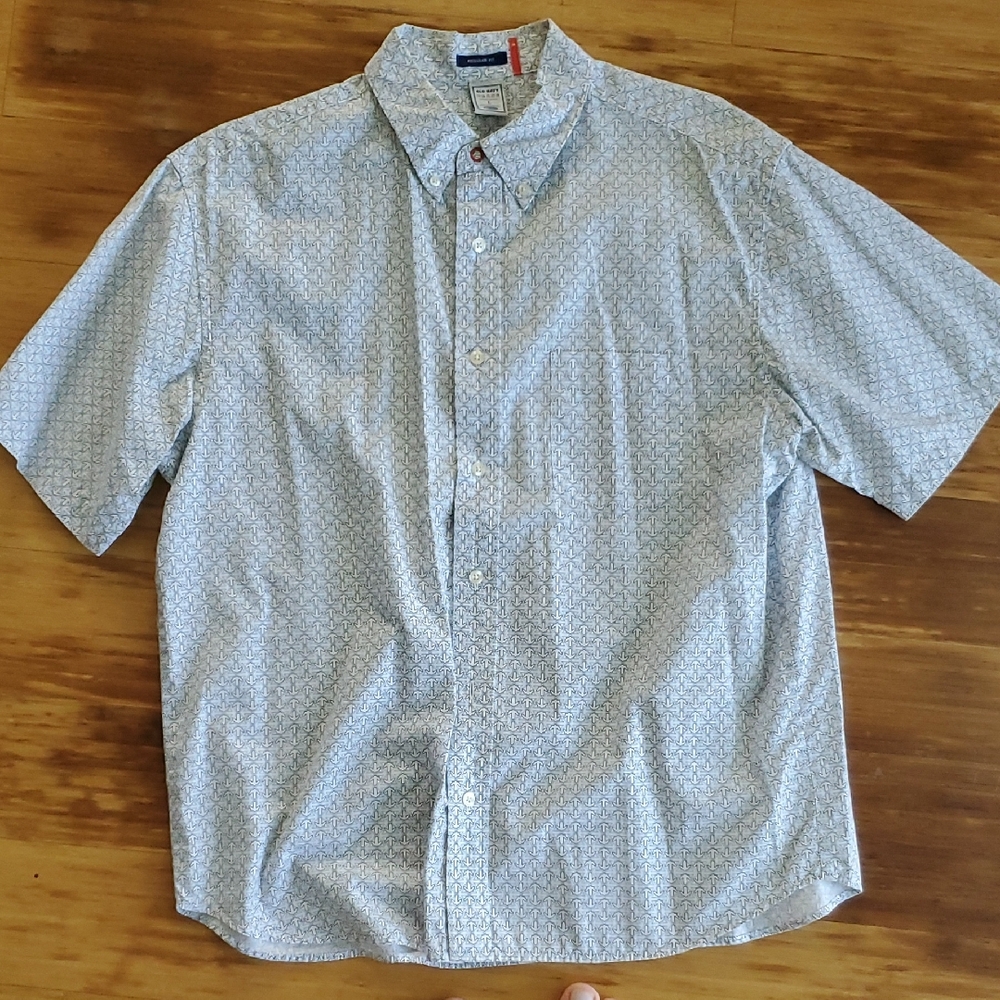 Old Navy Blue Patterned Casual Shirt